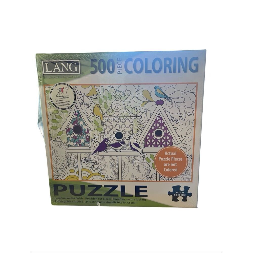 New LANG Birdful Expression 500 Piece Coloring Puzzle